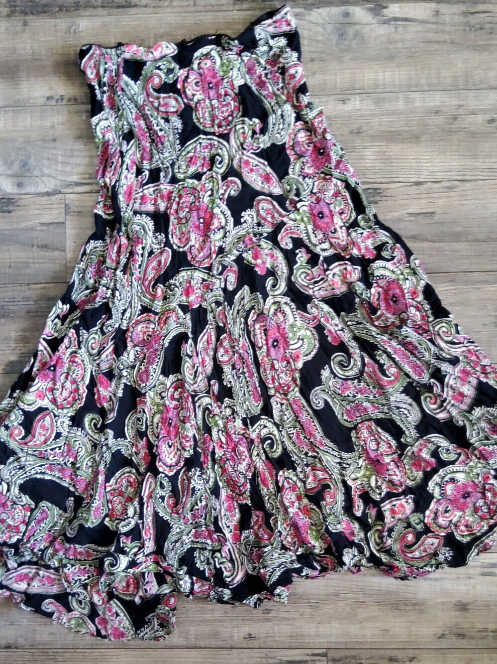 Indian Rayon Y2K Floral Paisley Maxi Skirt